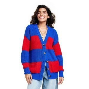 La Ligne x Target Women's Red/Blue Rugby Stripe Cardigan Sweater - Small